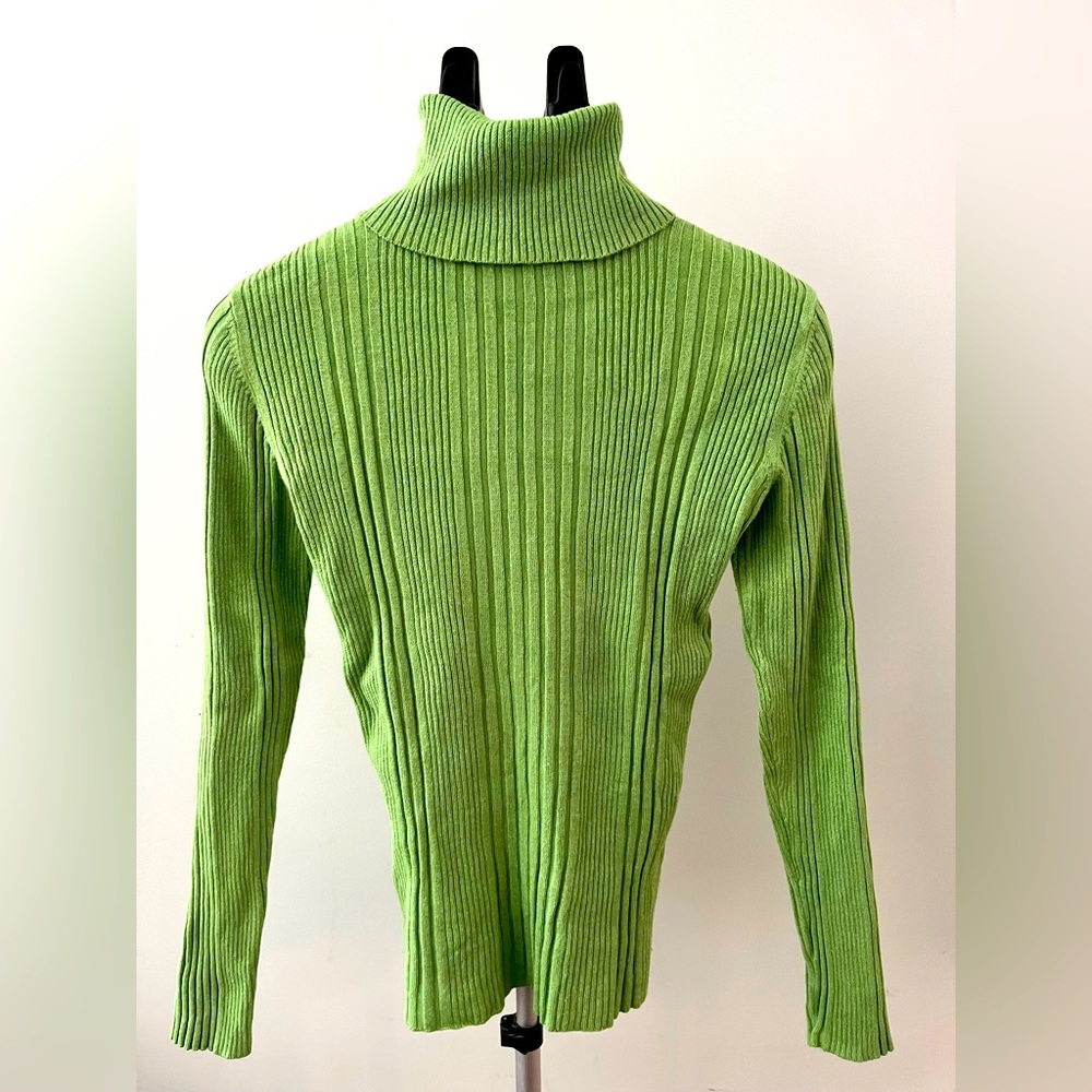 No Boundaries Green Turtleneck